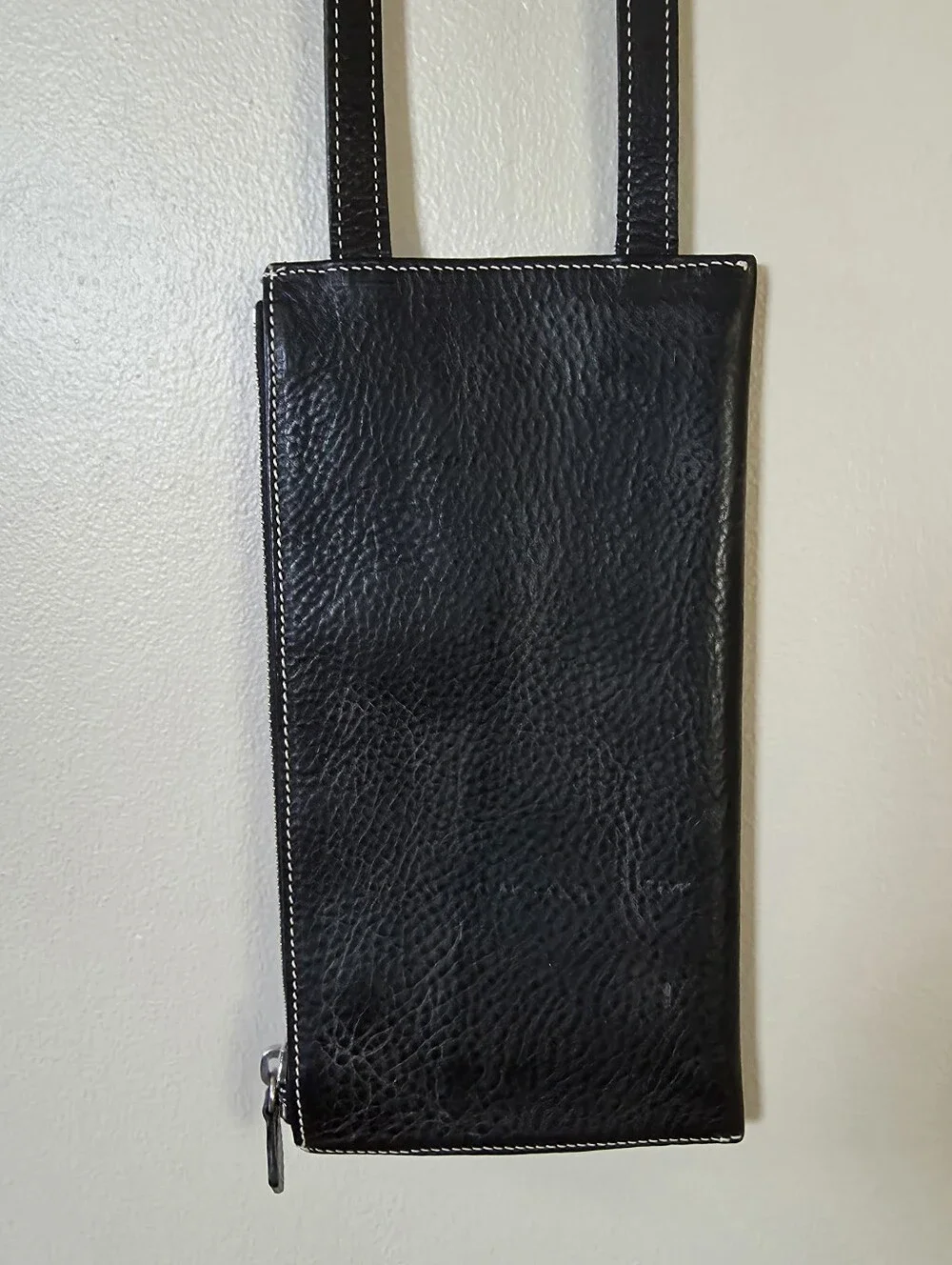 Dooney & Bourke Black Pebbled Leather Crossbody Pouch Bag